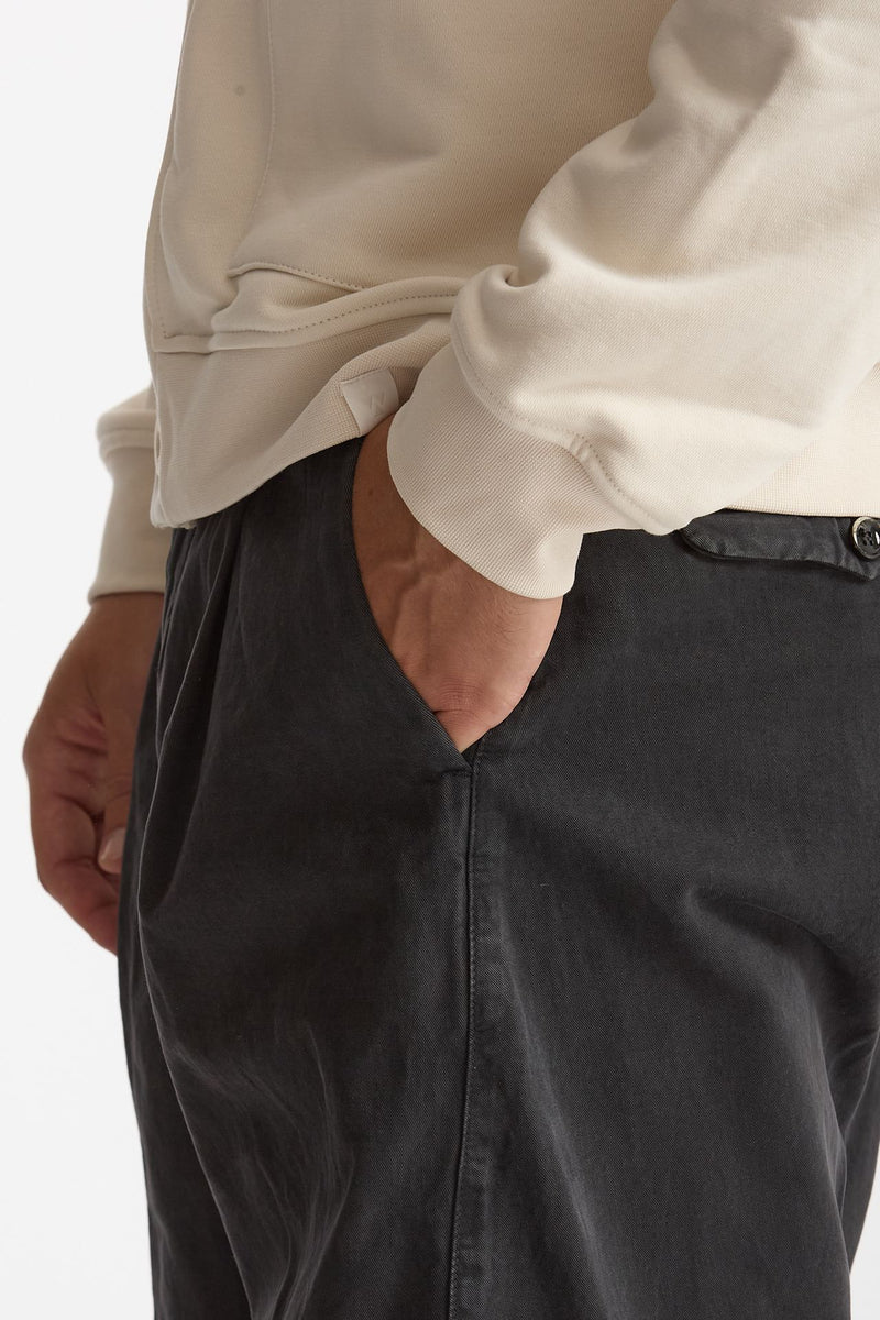 Pantalone GIULIO CARROT in cotone fermo antracite uomo Nine in the morning - 5