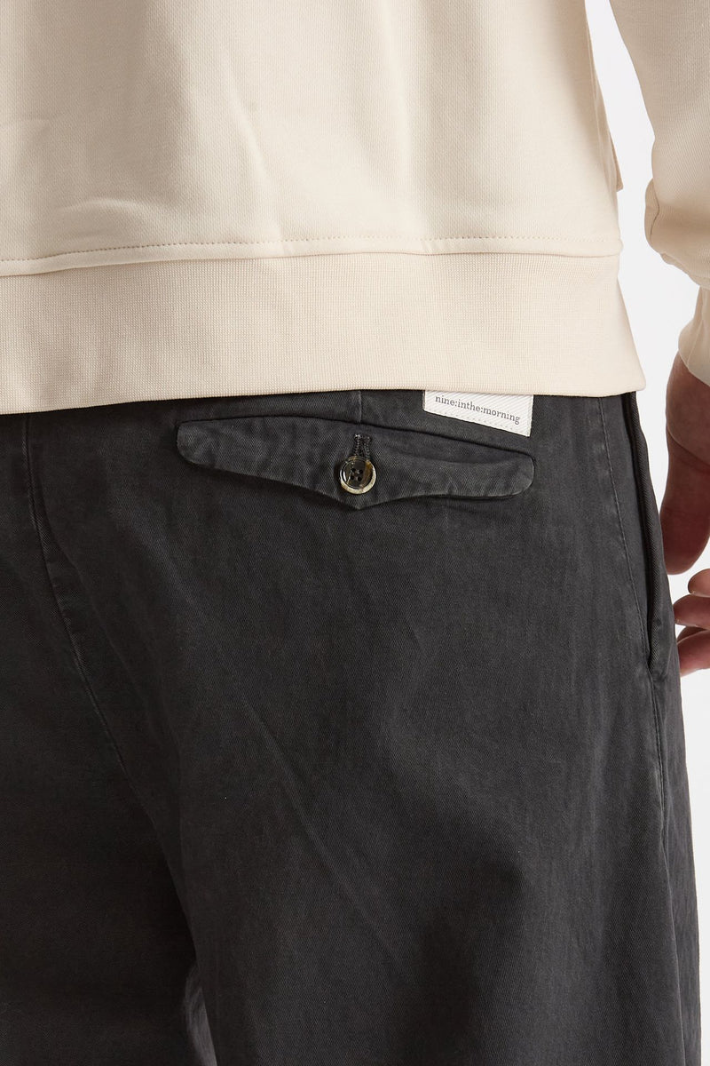 Pantalone GIULIO CARROT in cotone fermo antracite uomo Nine in the morning - 6