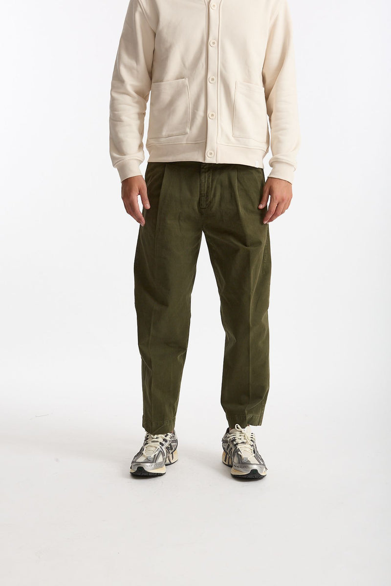 Pantalone GIULIO CARROT in cotone fermo verde uomo Nine in the morning - 2