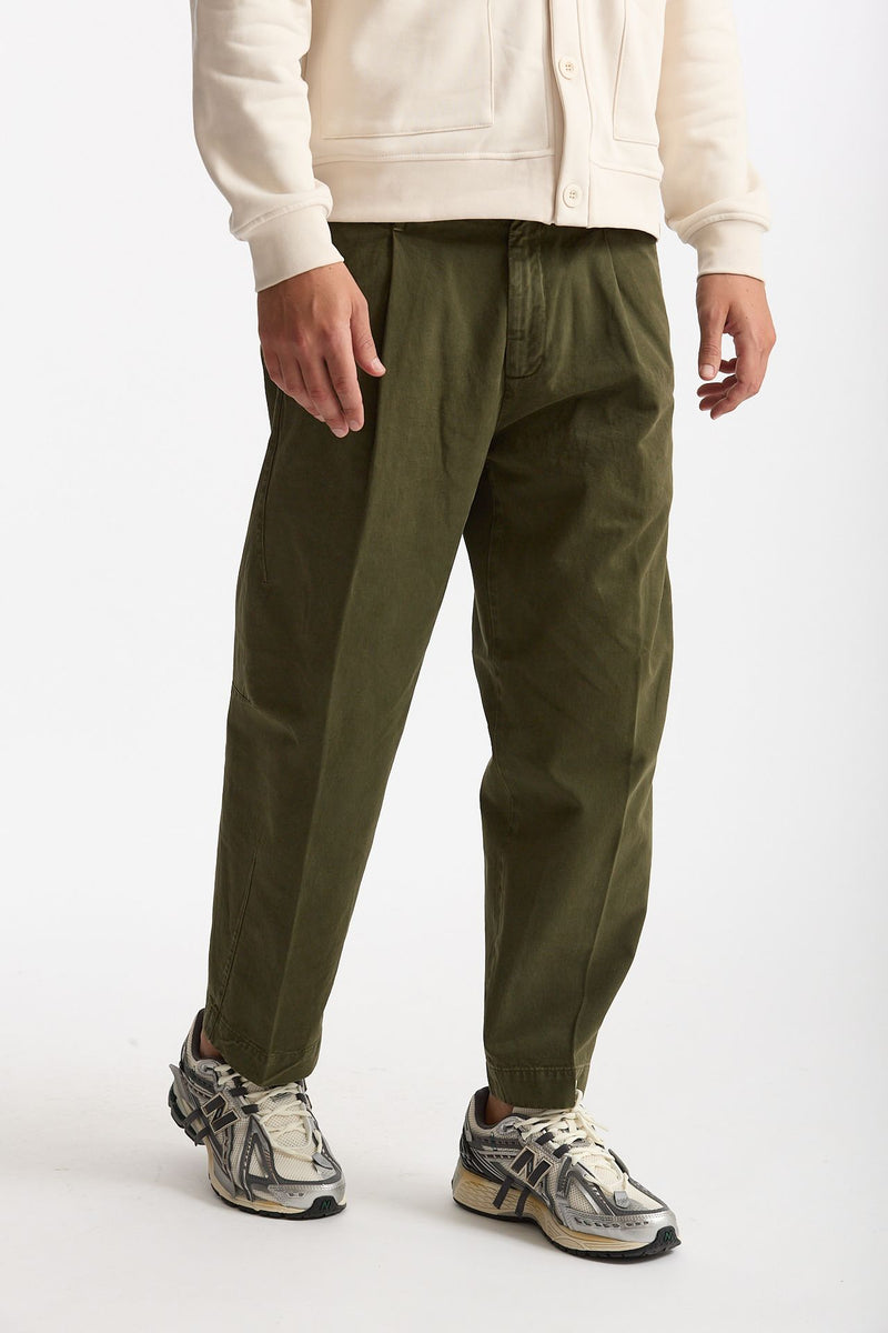 Pantalone GIULIO CARROT in cotone fermo verde uomo Nine in the morning - 4