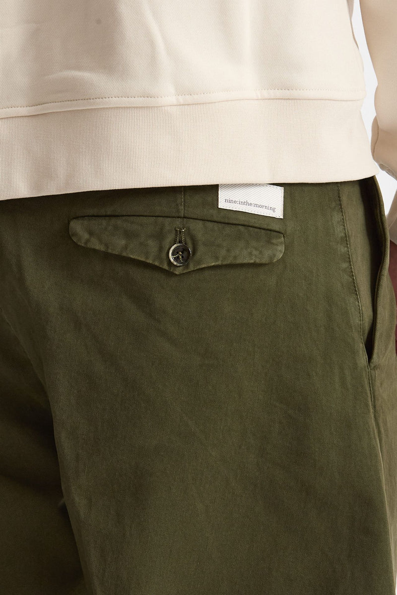 Pantalone GIULIO CARROT in cotone fermo verde uomo Nine in the morning - 6