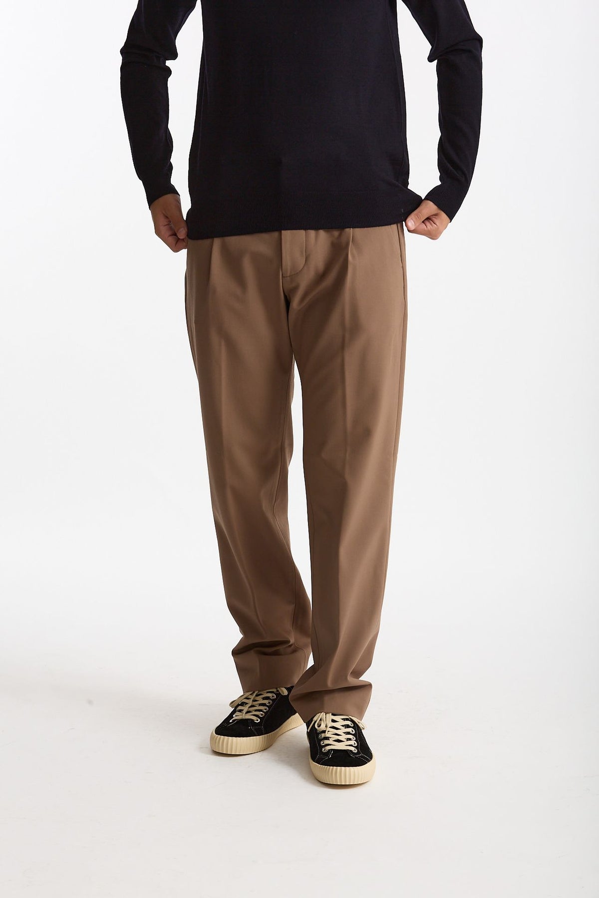 Pantalone FOLD 2 in lana stretch cammello uomo Nine in the morning - 2