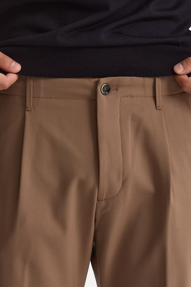 Pantalone FOLD 2 in lana stretch cammello uomo Nine in the morning - 6