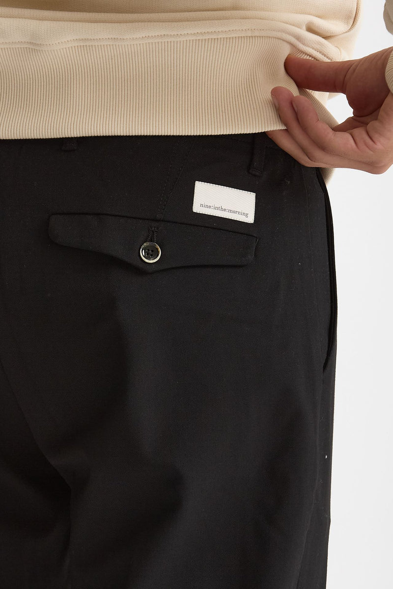 Pantalone FOLD 2 in lana stretch nero uomo Nine in the morning - 7