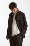 Overshirt lana e poliestere stretch marrone uomo Nine in the morning - 1