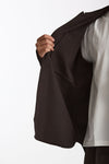 Overshirt lana e poliestere stretch marrone uomo Nine in the morning - 5