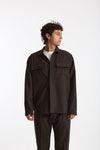 Overshirt lana e poliestere stretch marrone uomo Nine in the morning - 6