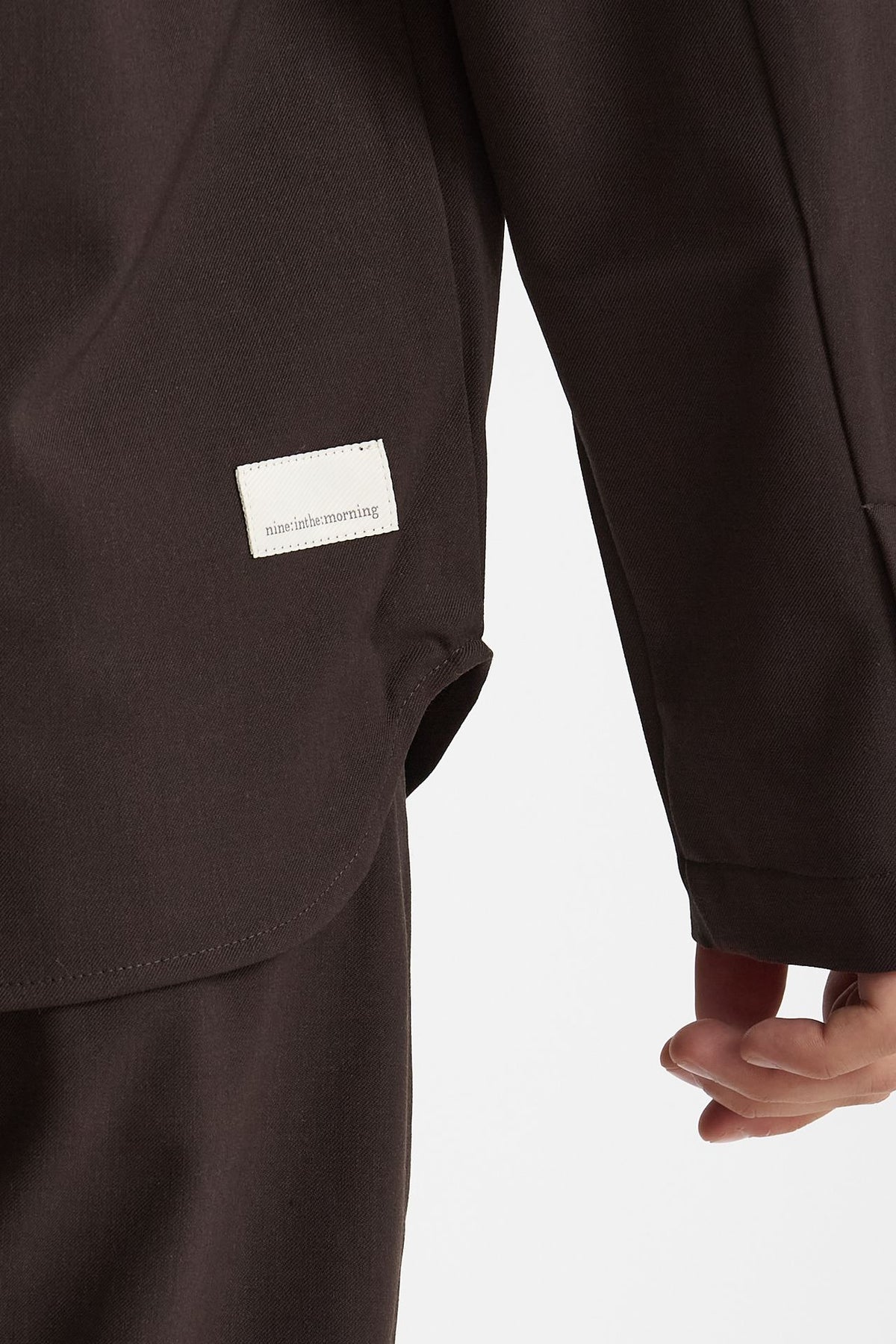 Overshirt lana e poliestere stretch marrone uomo Nine in the morning - 9