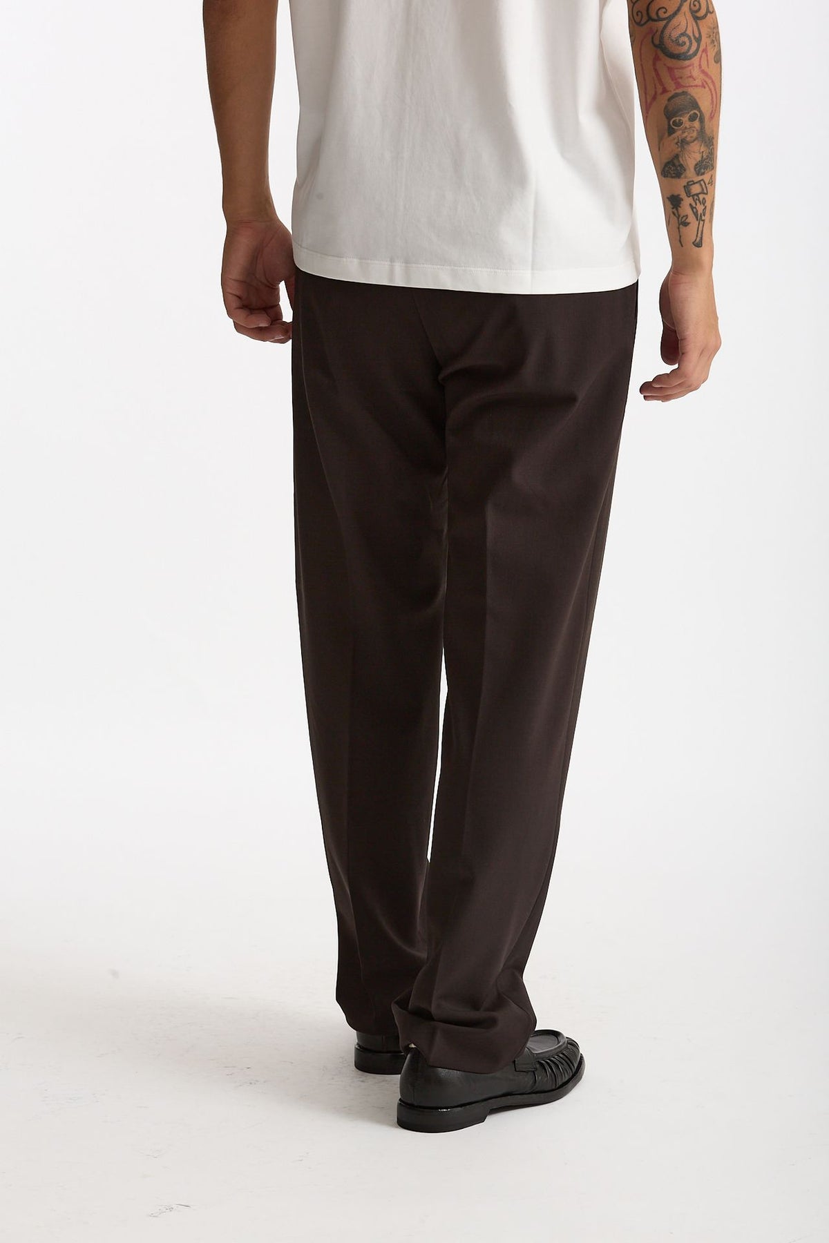 Pantalone FOLD 2 in lana stretch marrone uomo Nine in the morning - 3