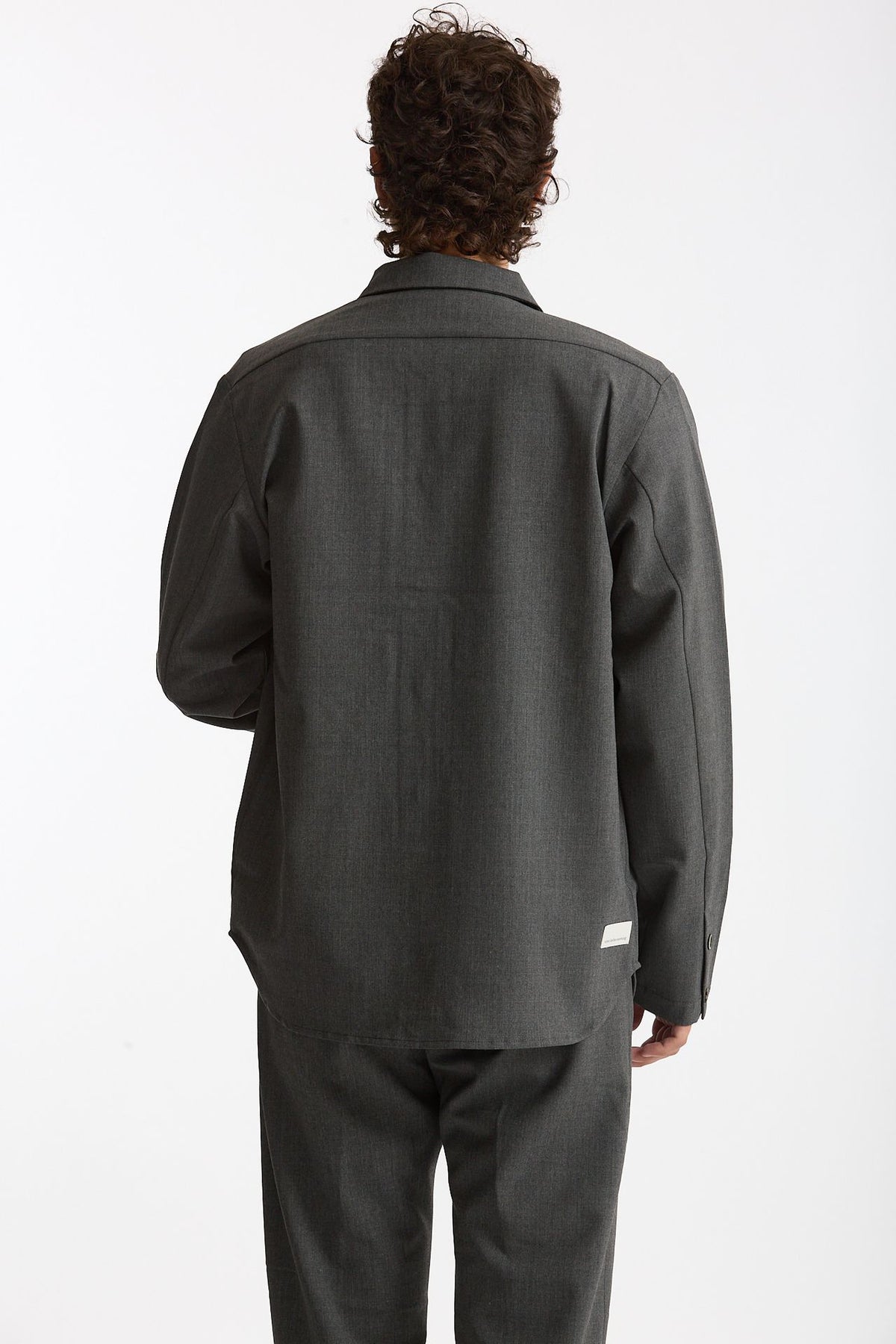 Overshirt lana e poliestere stretch grigio uomo Nine in the morning - 4