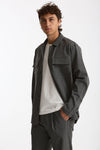 Overshirt lana e poliestere stretch grigio uomo Nine in the morning - 5