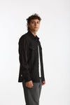 Camicia texana lana e poliestere stretch nero uomo Nine in the morning - 2