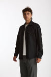 Camicia texana lana e poliestere stretch nero uomo Nine in the morning - 5