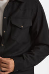 Camicia texana lana e poliestere stretch nero uomo Nine in the morning - 8