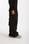 Pantalone cargo LUCIEN CARGO in Lana nero uomo Nine in the morning - 1