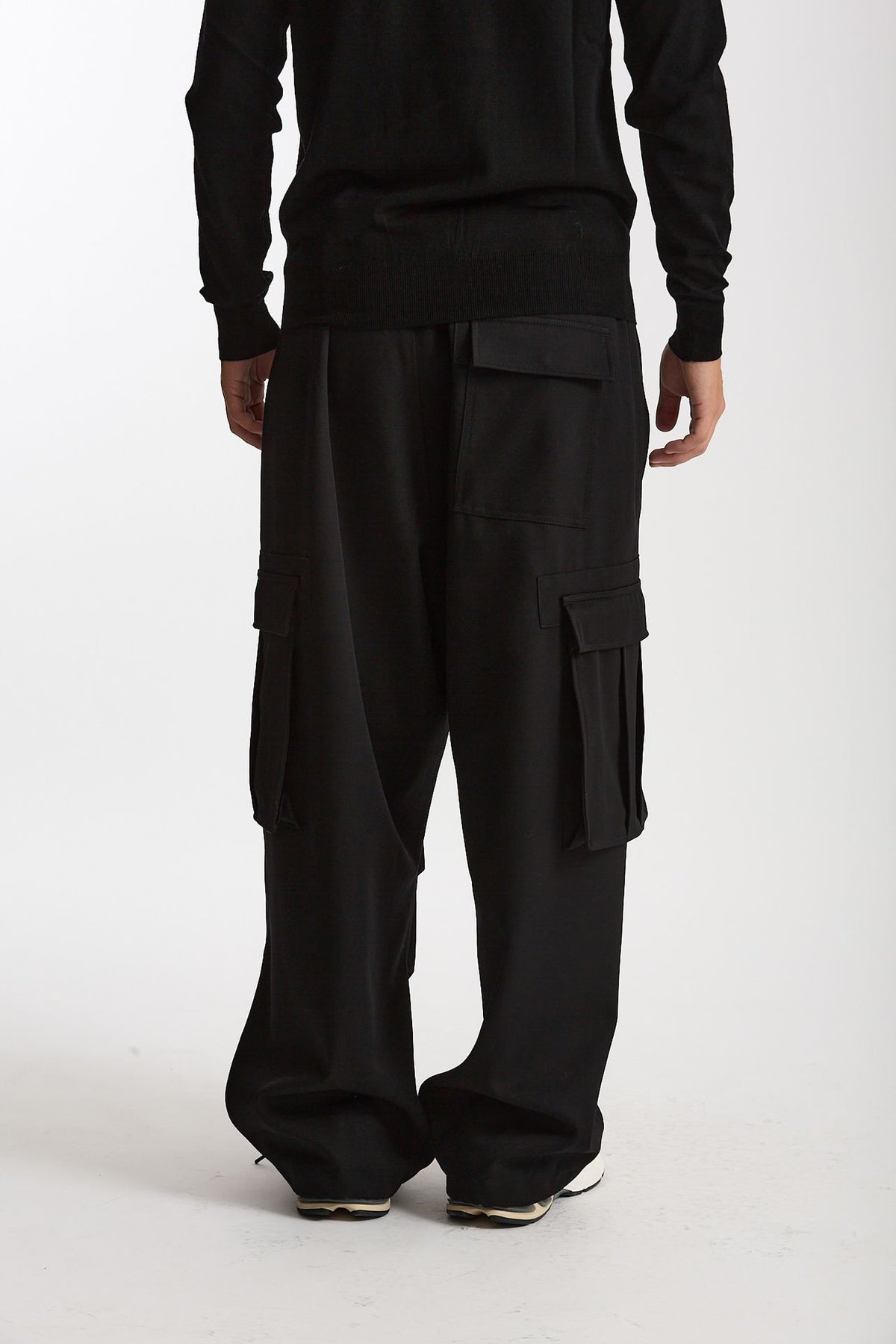 Pantalone cargo LUCIEN CARGO in Lana nero uomo Nine in the morning - 3