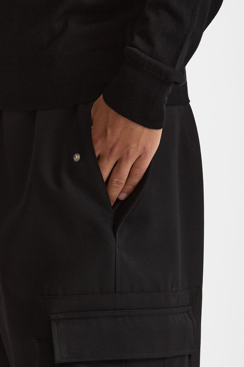 Pantalone cargo LUCIEN CARGO in Lana nero uomo Nine in the morning - 5