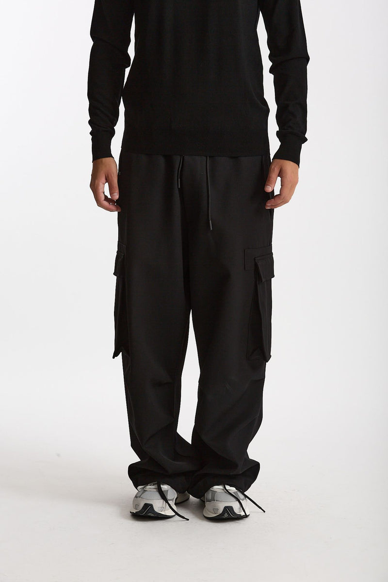 Pantalone cargo LUCIEN CARGO in Lana nero uomo Nine in the morning - 2