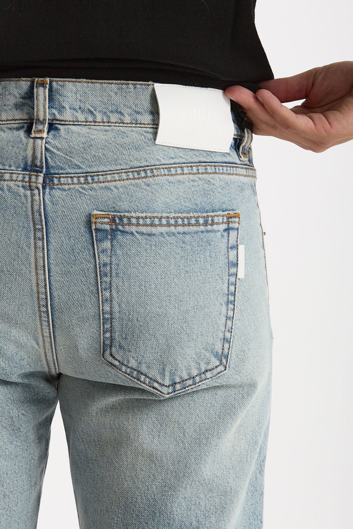 Jeans NUMERI in cotone fermo lavaggio chiaro uomo Numeri - 7