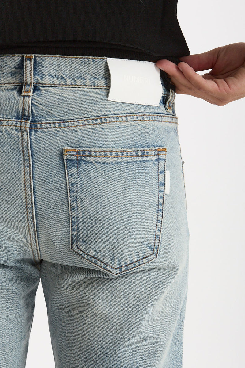 Jeans NUMERI in cotone fermo lavaggio chiaro uomo Numeri - 7