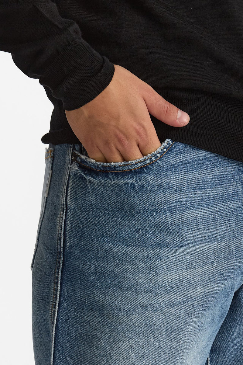 Jeans in cotone fermo lavaggio chiaro uomo Numeri - 5