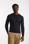 Maglia girocollo in cashmere e seta blu uomo Mauro ottaviani - 1