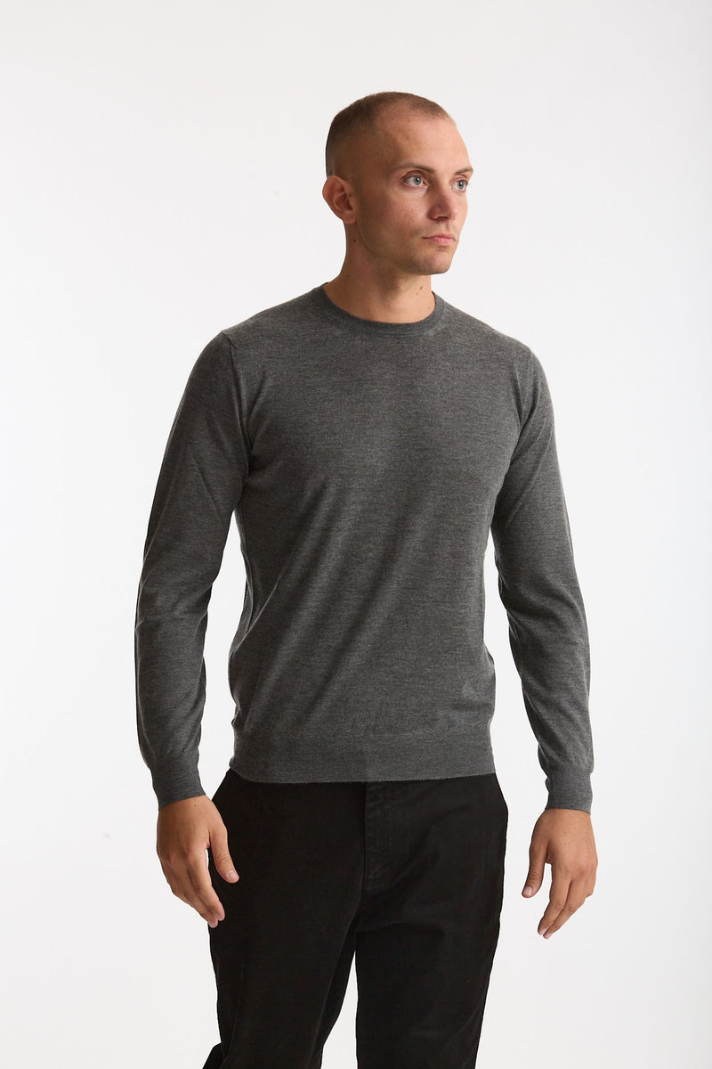 Maglia girocollo in cashmere e seta grigio uomo Mauro ottaviani - 2