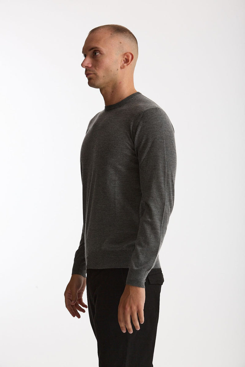 Maglia girocollo in cashmere e seta grigio uomo Mauro ottaviani - 1