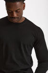 Maglia girocollo in cashmere e seta nero uomo Mauro ottaviani - 5