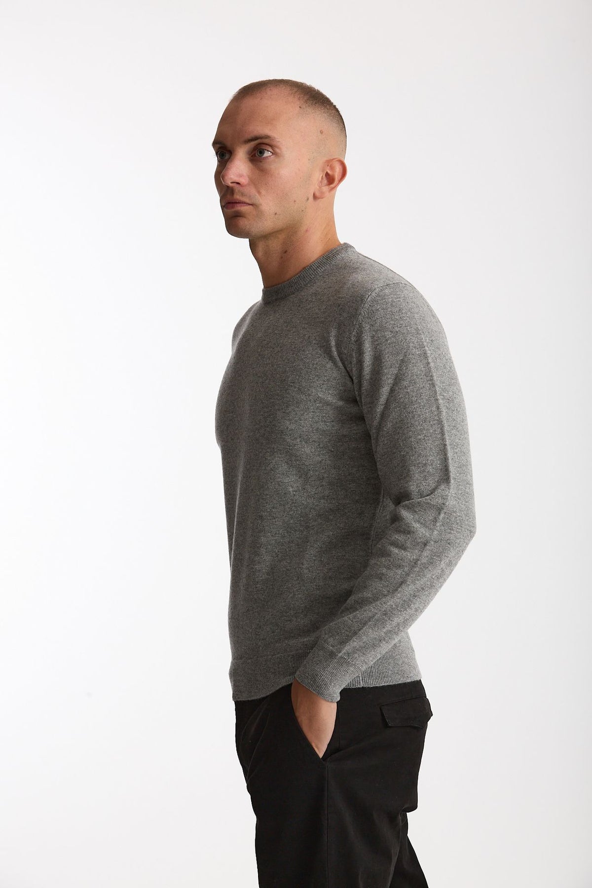 Maglia in lana e cashmere grigio uomo Mauro ottaviani - 3