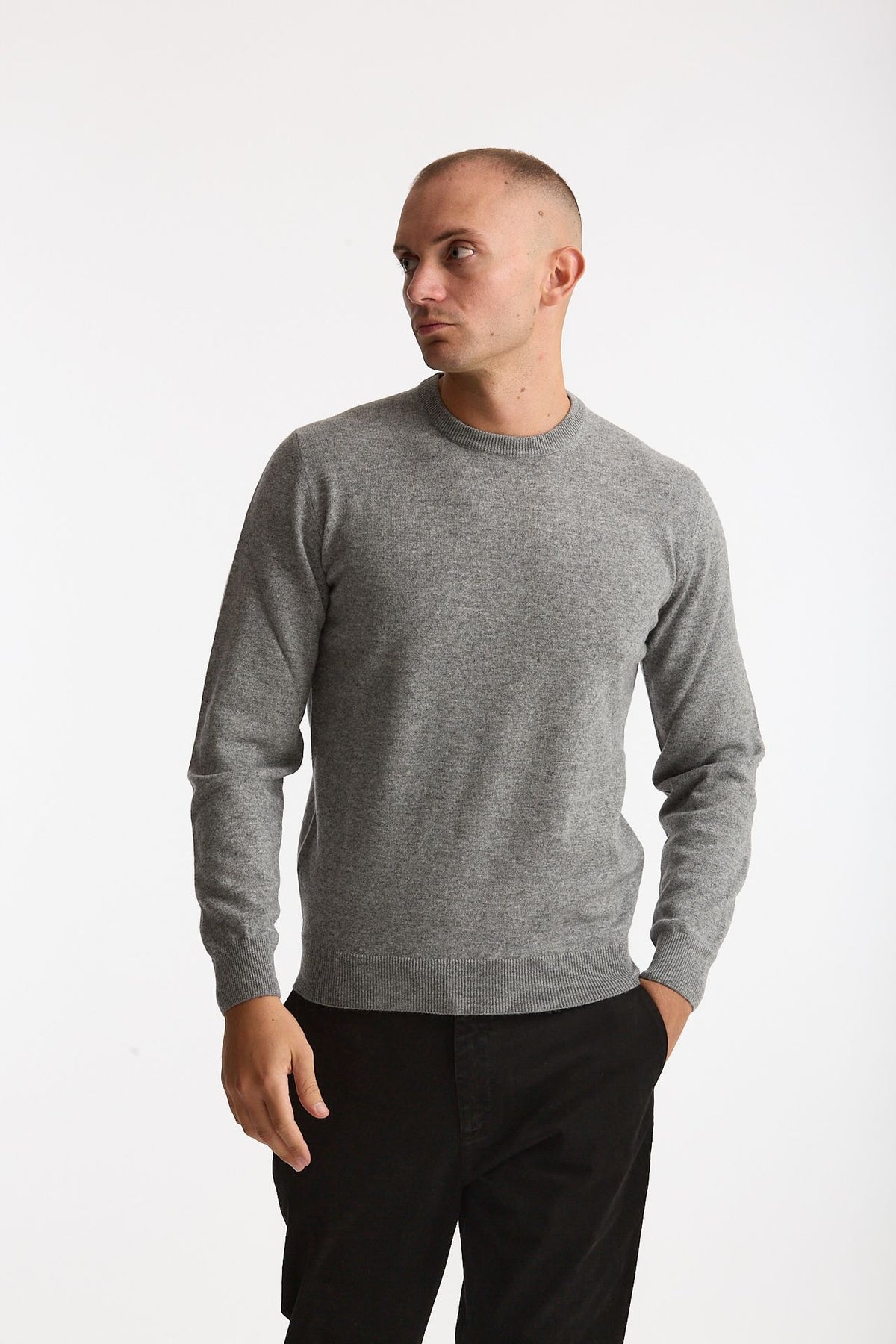 Maglia in lana e cashmere grigio uomo Mauro ottaviani - 1