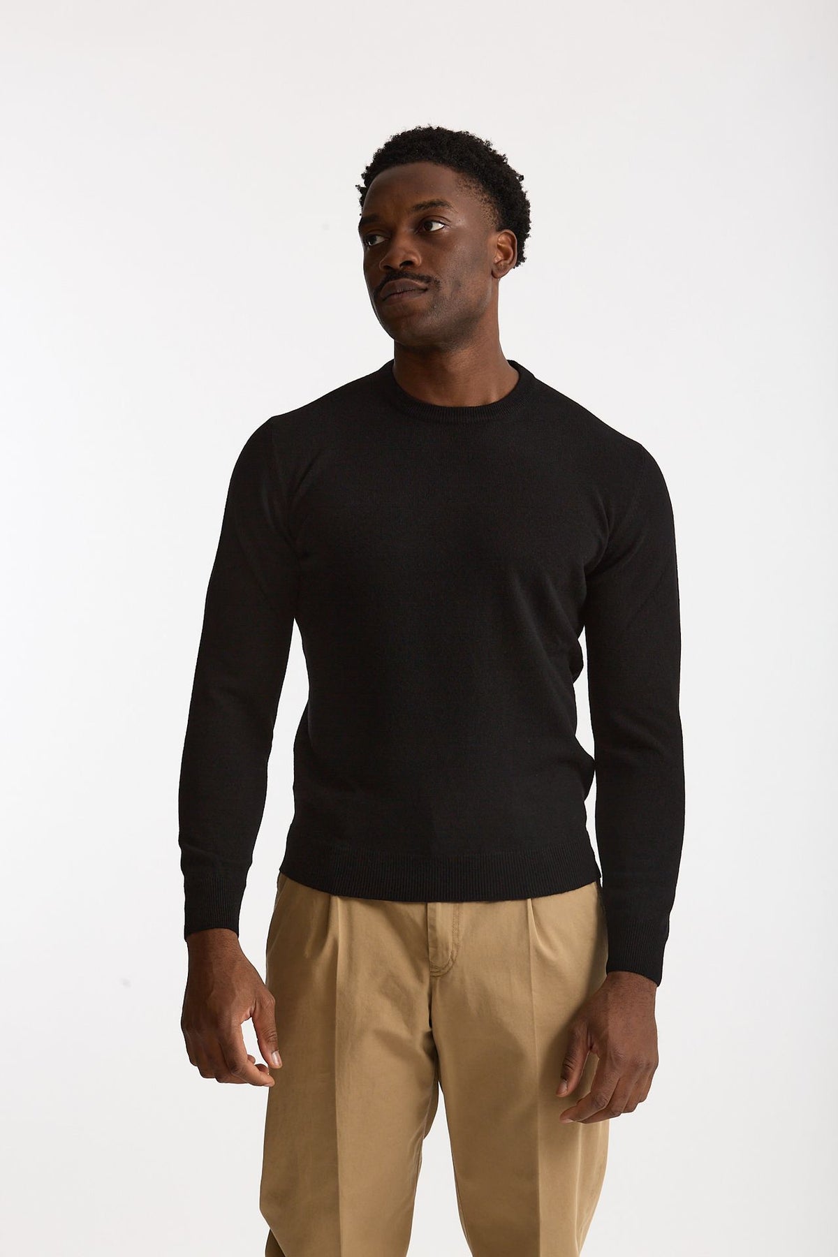 Maglia in lana e cashmere nero uomo Mauro ottaviani - 1
