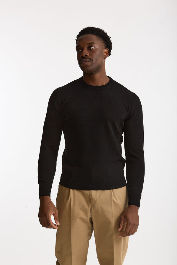 Maglia in lana e cashmere nero uomo Mauro ottaviani