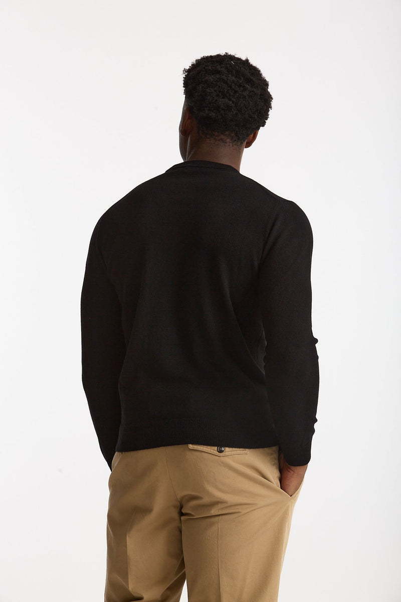 Maglia in lana e cashmere nero uomo Mauro ottaviani - 3