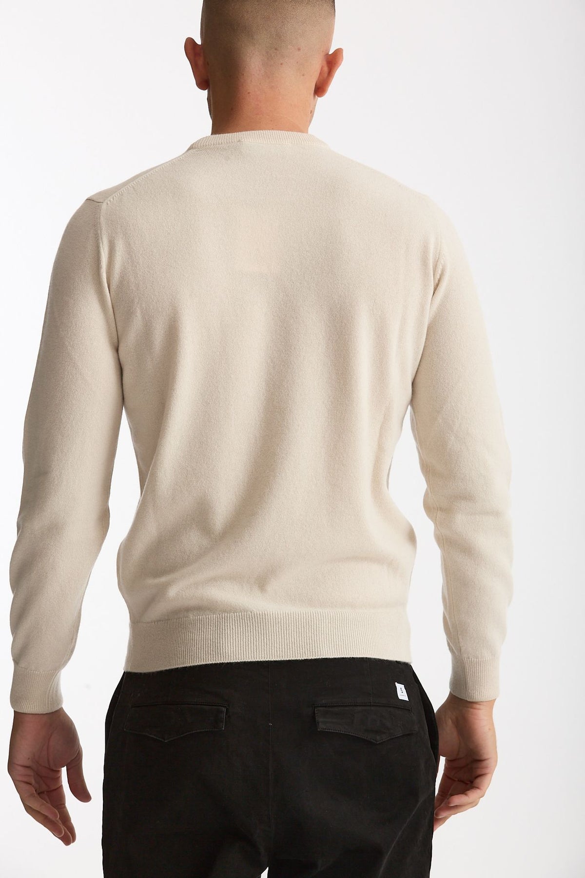 Maglia in lana e cashmere panna uomo Mauro ottaviani - 3