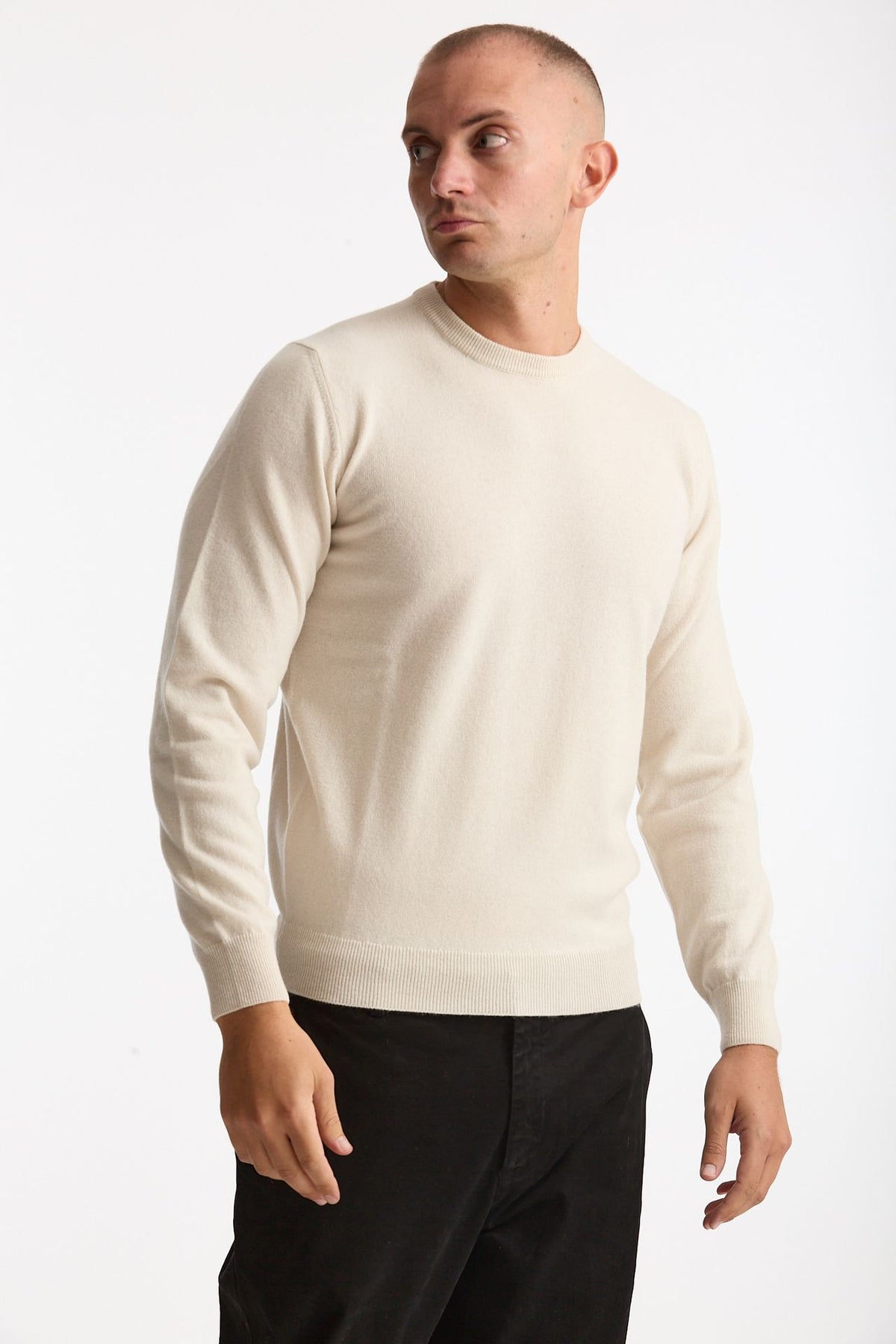 Maglia in lana e cashmere panna uomo Mauro ottaviani - 4