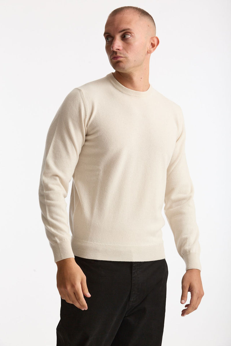 Maglia in lana e cashmere panna uomo Mauro ottaviani - 4