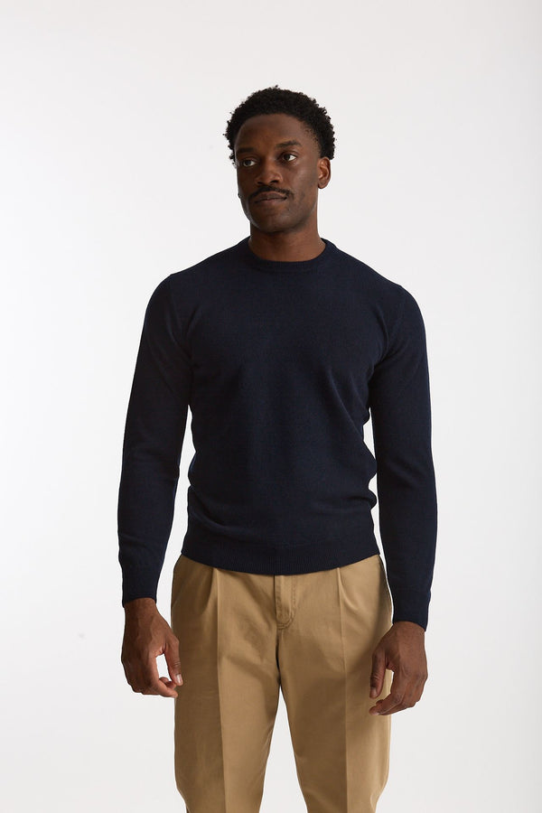 Maglia in lana e cashmere blu uomo Mauro ottaviani