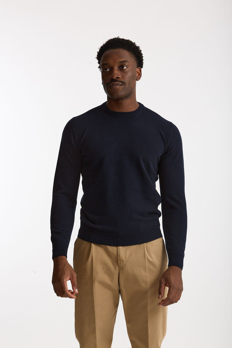 Maglia in lana e cashmere blu uomo Mauro ottaviani - 2