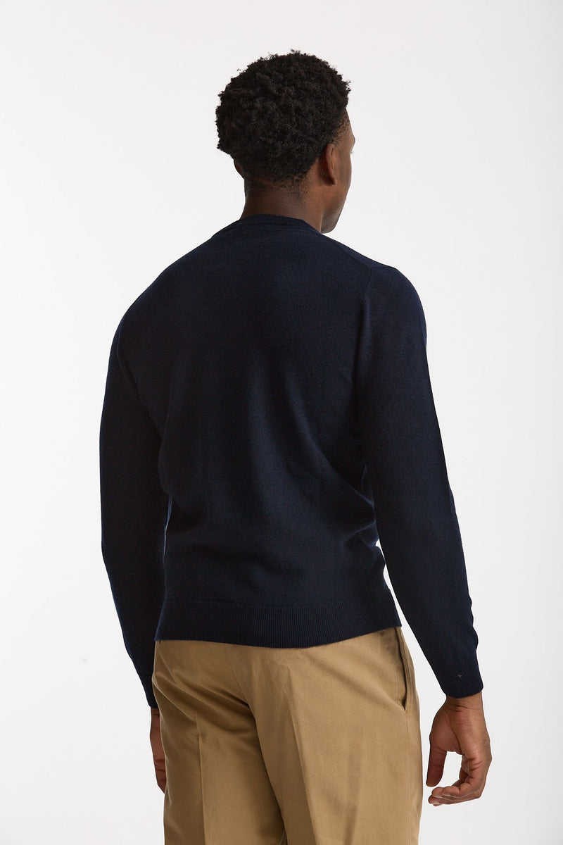 Maglia in lana e cashmere blu uomo Mauro ottaviani - 3