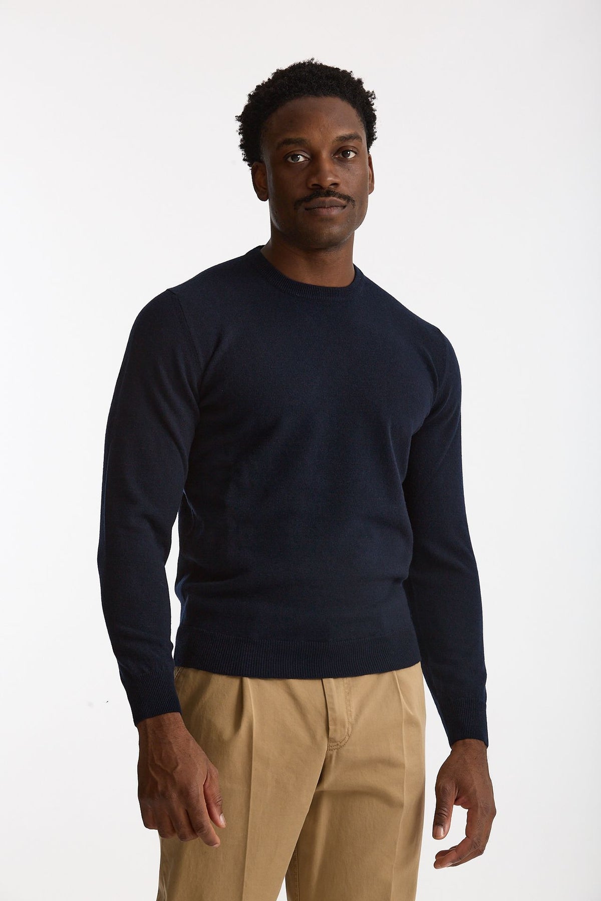 Maglia in lana e cashmere blu uomo Mauro ottaviani - 4