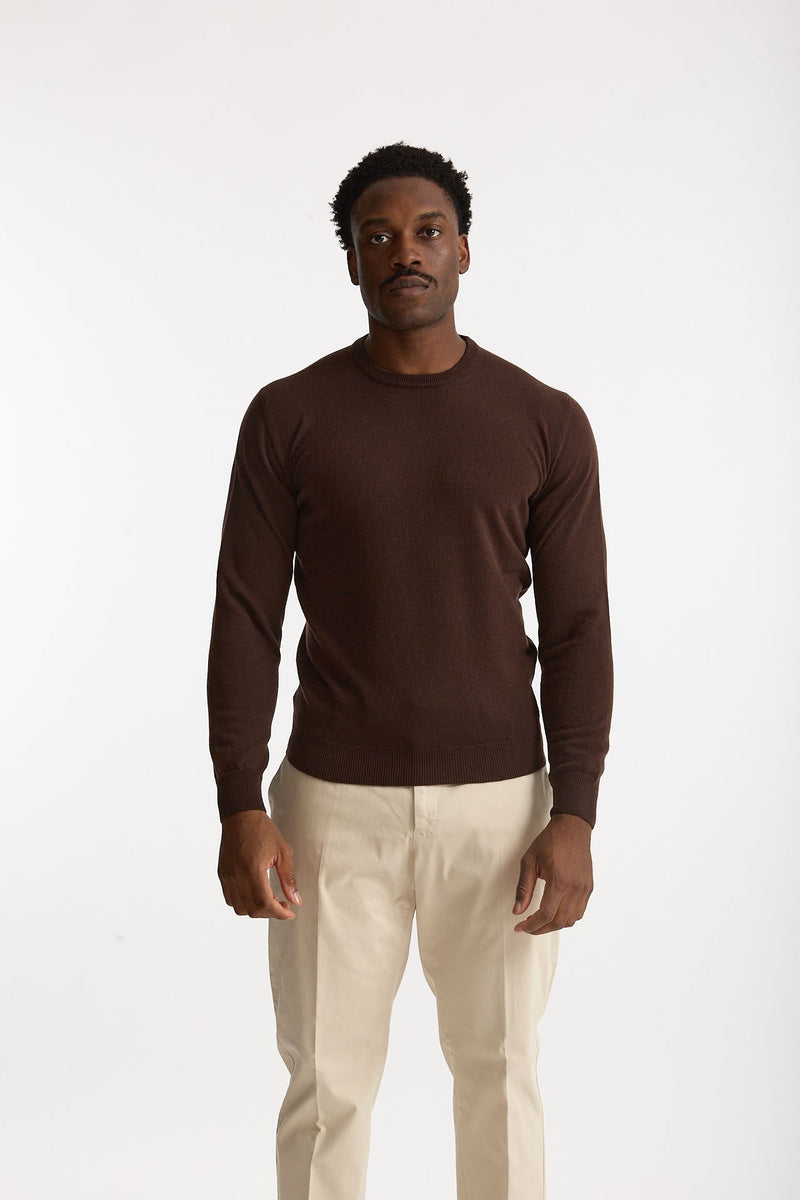 Maglia in lana e cashmere marrone uomo Mauro ottaviani - 2