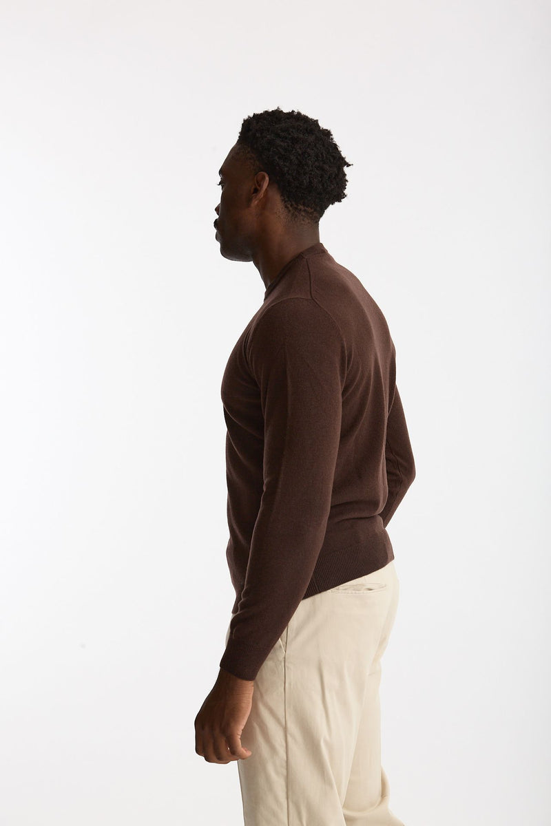 Maglia in lana e cashmere marrone uomo Mauro ottaviani - 1
