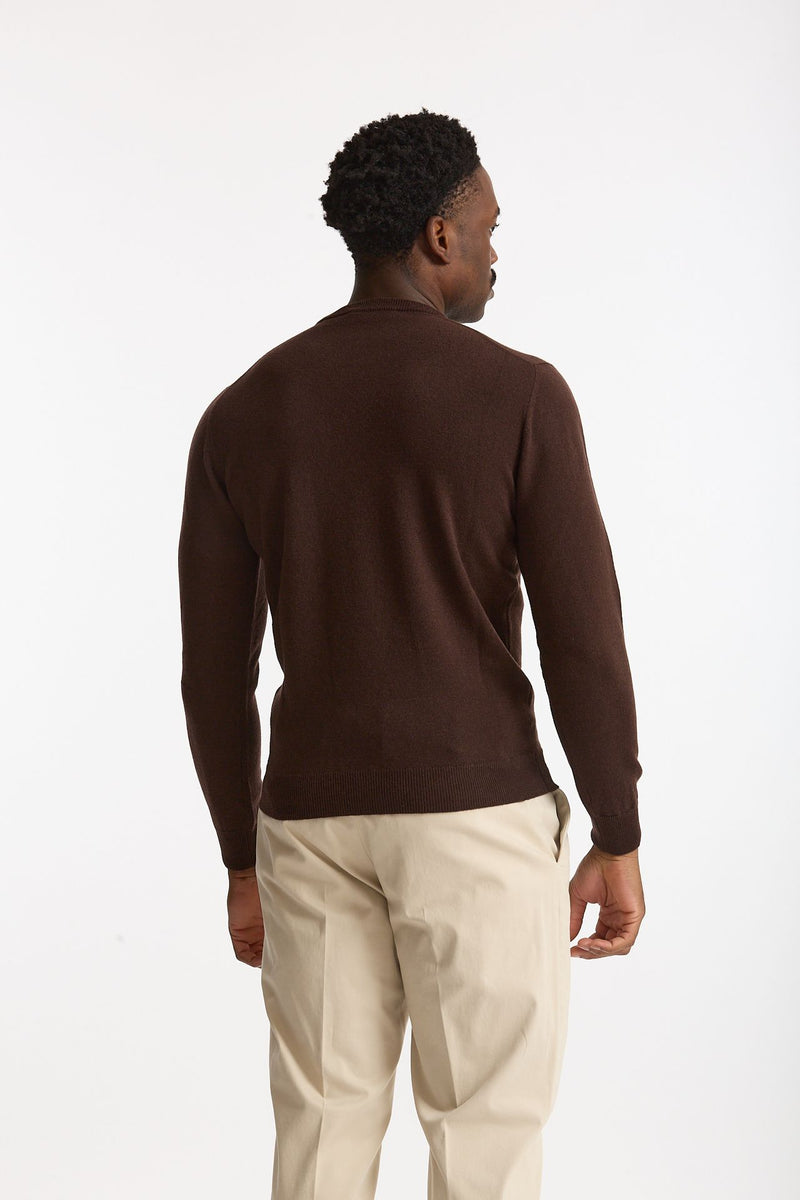 Maglia in lana e cashmere marrone uomo Mauro ottaviani - 3