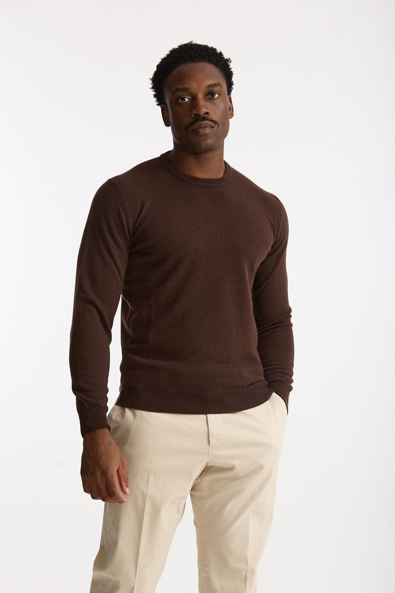 Maglia in lana e cashmere marrone uomo Mauro ottaviani - 4