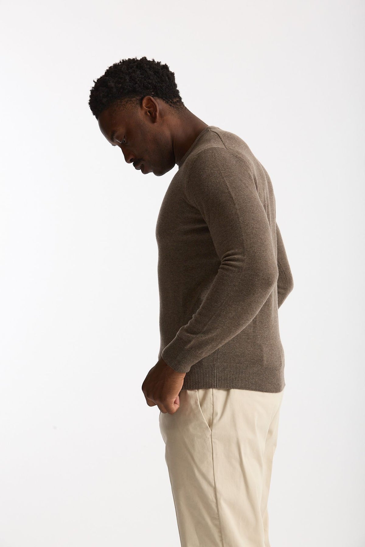 Maglia in cashmere nocciola uomo Mauro ottaviani - 2