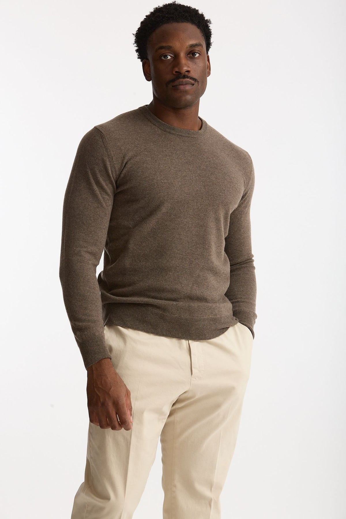 Maglia in cashmere nocciola uomo Mauro ottaviani - 4