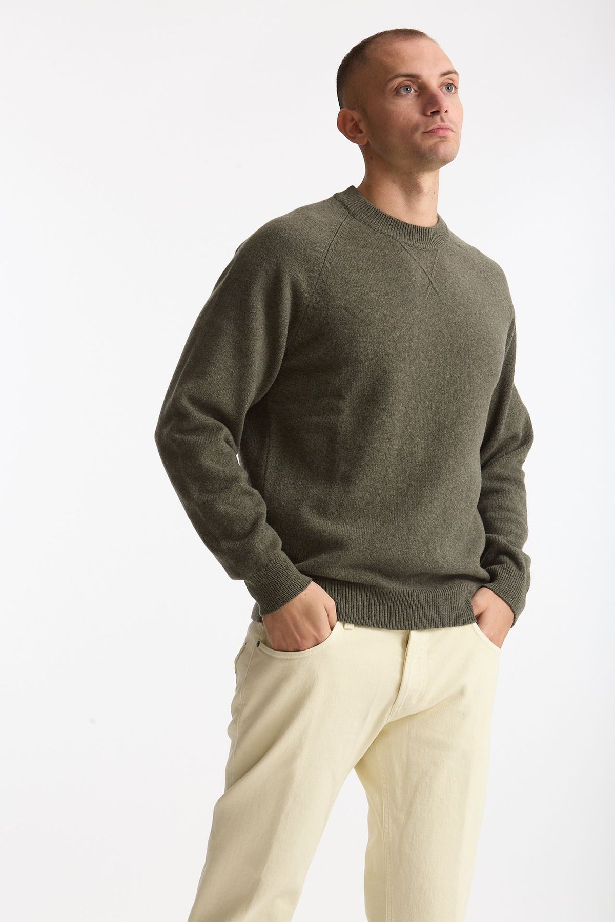 Maglia girocollo in lana oliva uomo Paul smith - 5