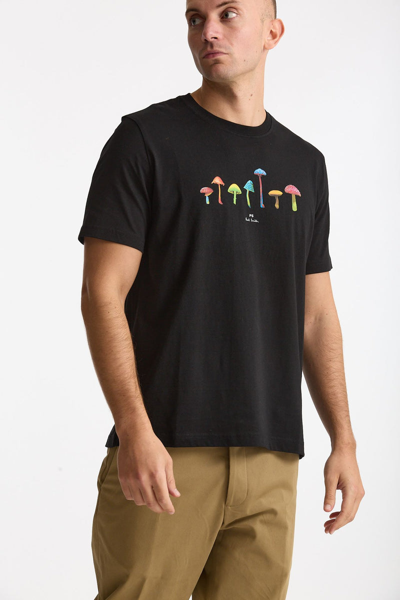 T-shirt stampa in cotone nero uomo Paul smith - 5