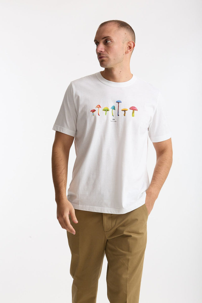 T-shirt stampa in cotone bianco uomo Paul smith - 2